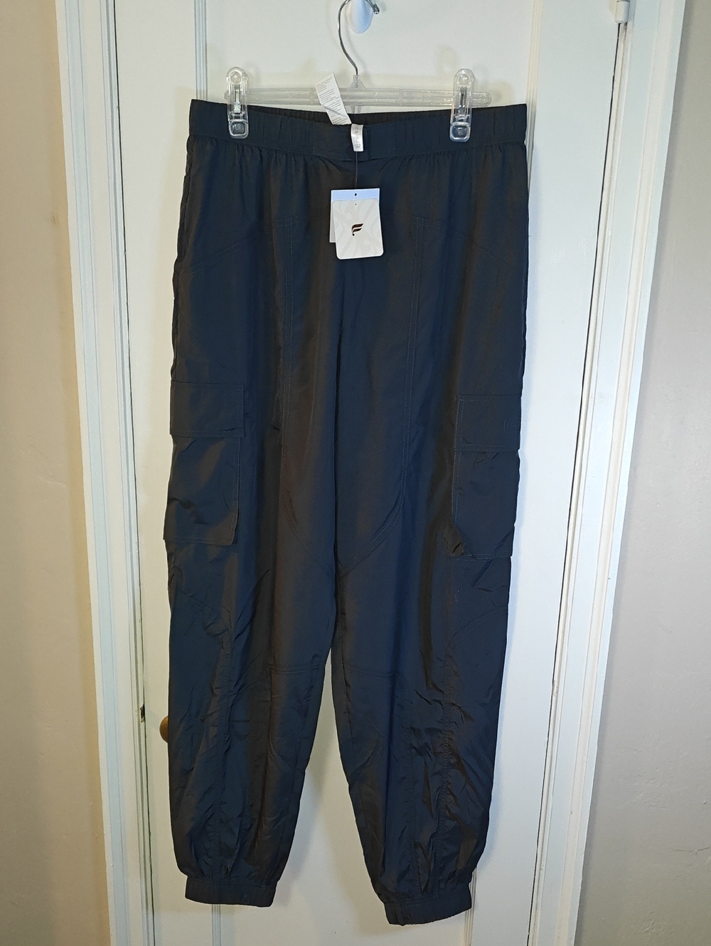 Fabletics Black Cargo Jogger Pants with Utility Pockets